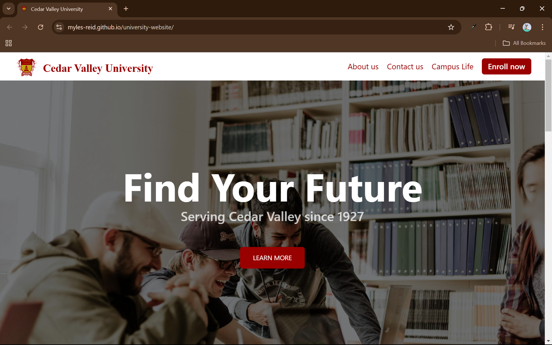 University Website Screenshot